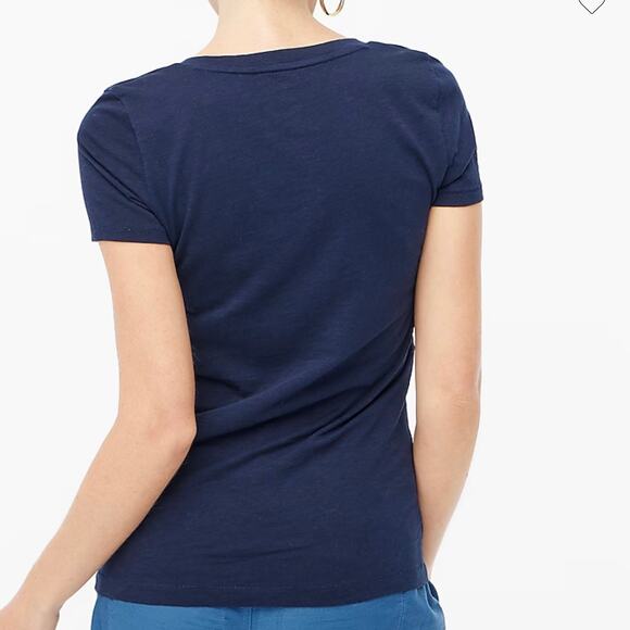 NWT J.Crew Factory Navy Slub Cotton V-Neck Tee – Size XS - Picture 3 of 11